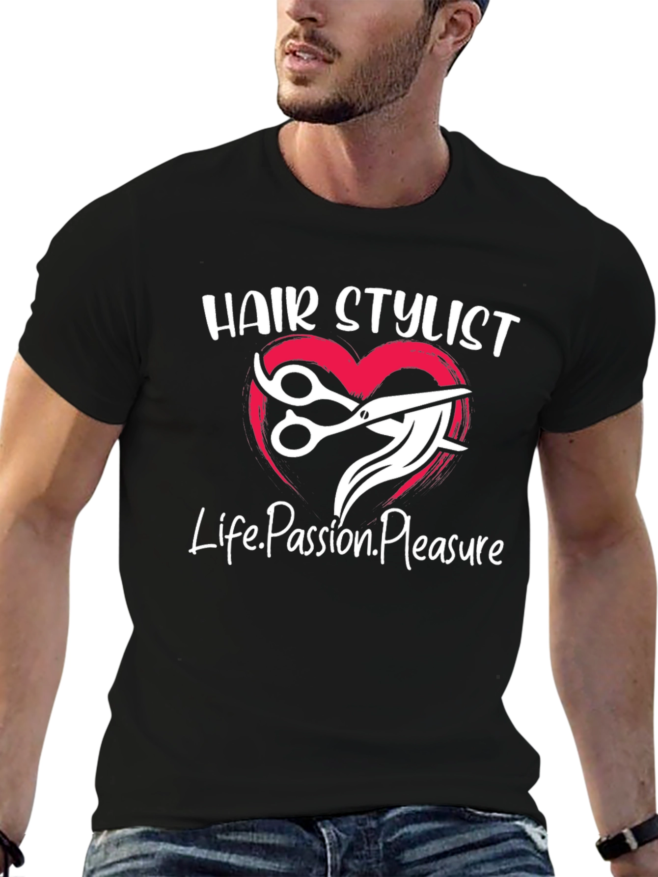 Black Hair Stylist Tee - Life Passion Pleasure view 6