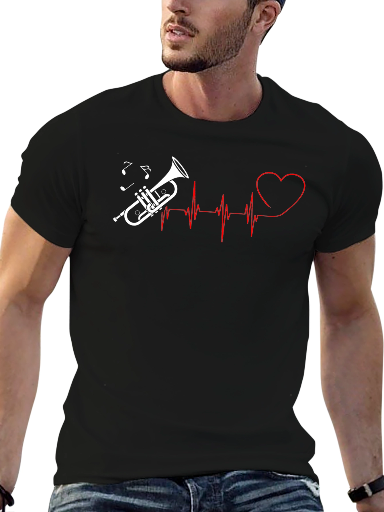 Black Music Heartbeat T-Shirt view 6
