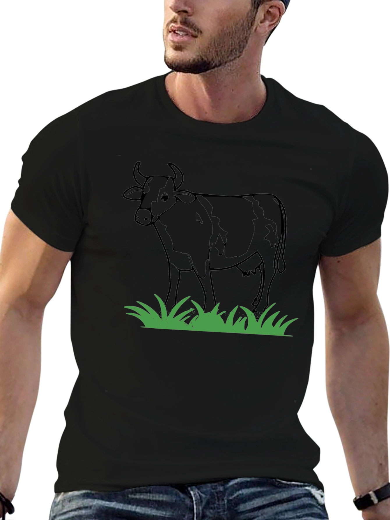 Black Cow Graphic T-Shirt - Black view 6