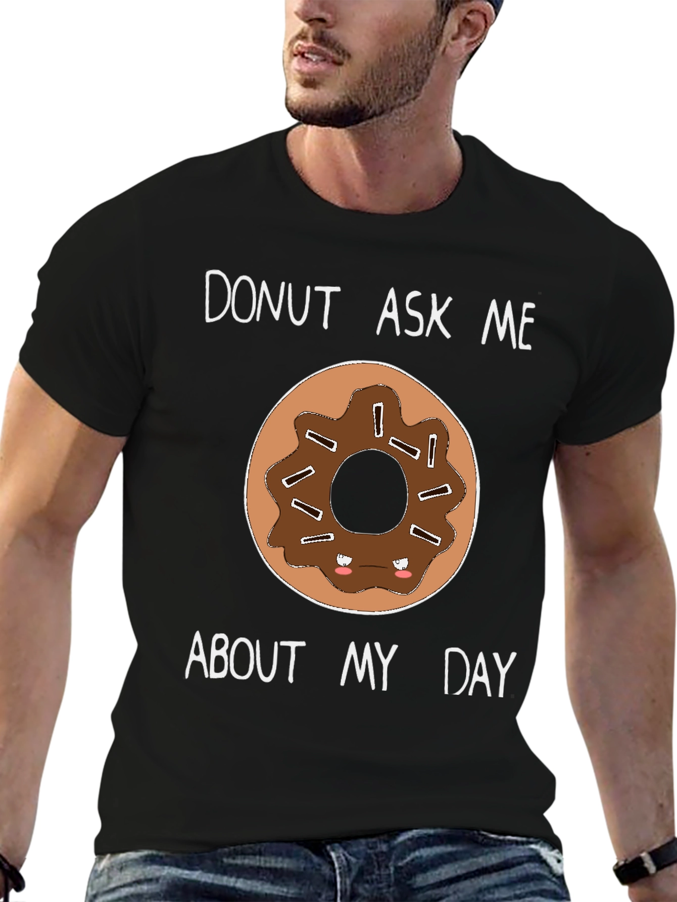 Black Donut Ask Me About My Day T-Shirt view 6