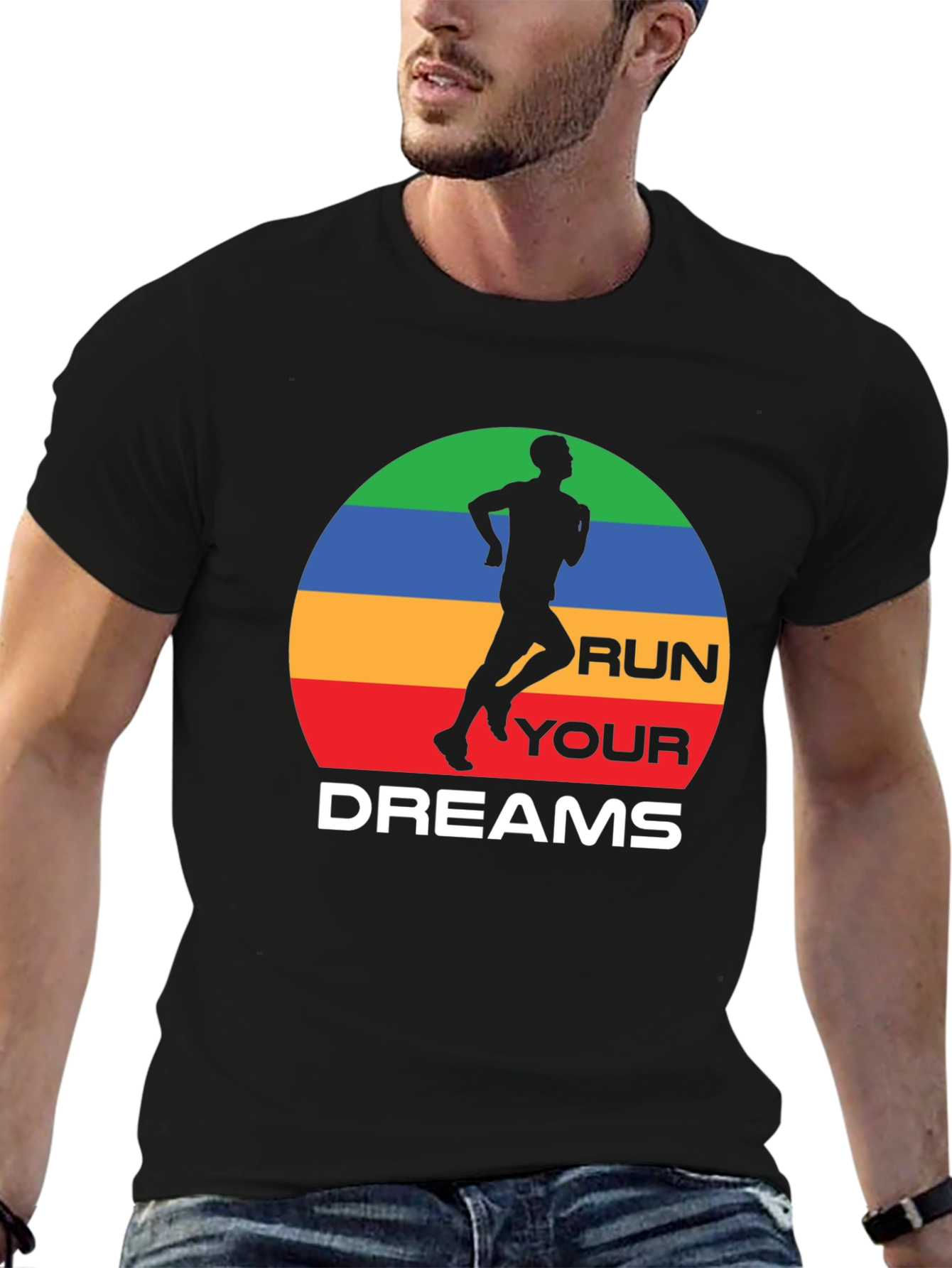 Black Run Your Dreams Graphic T-Shirt view 6