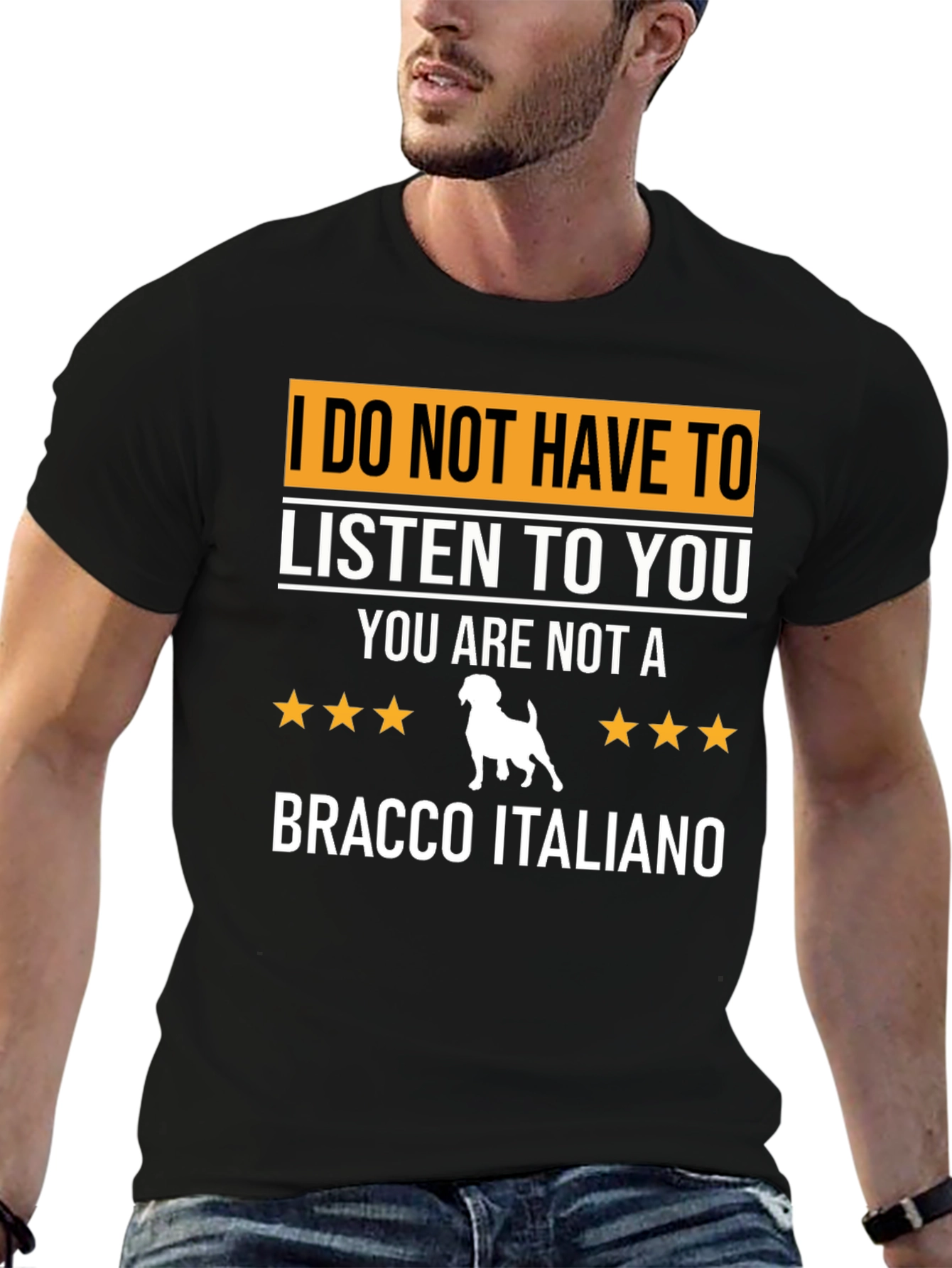 Black Bracco Italiano Dog T-Shirt - Funny Dog Lover Tee view 6