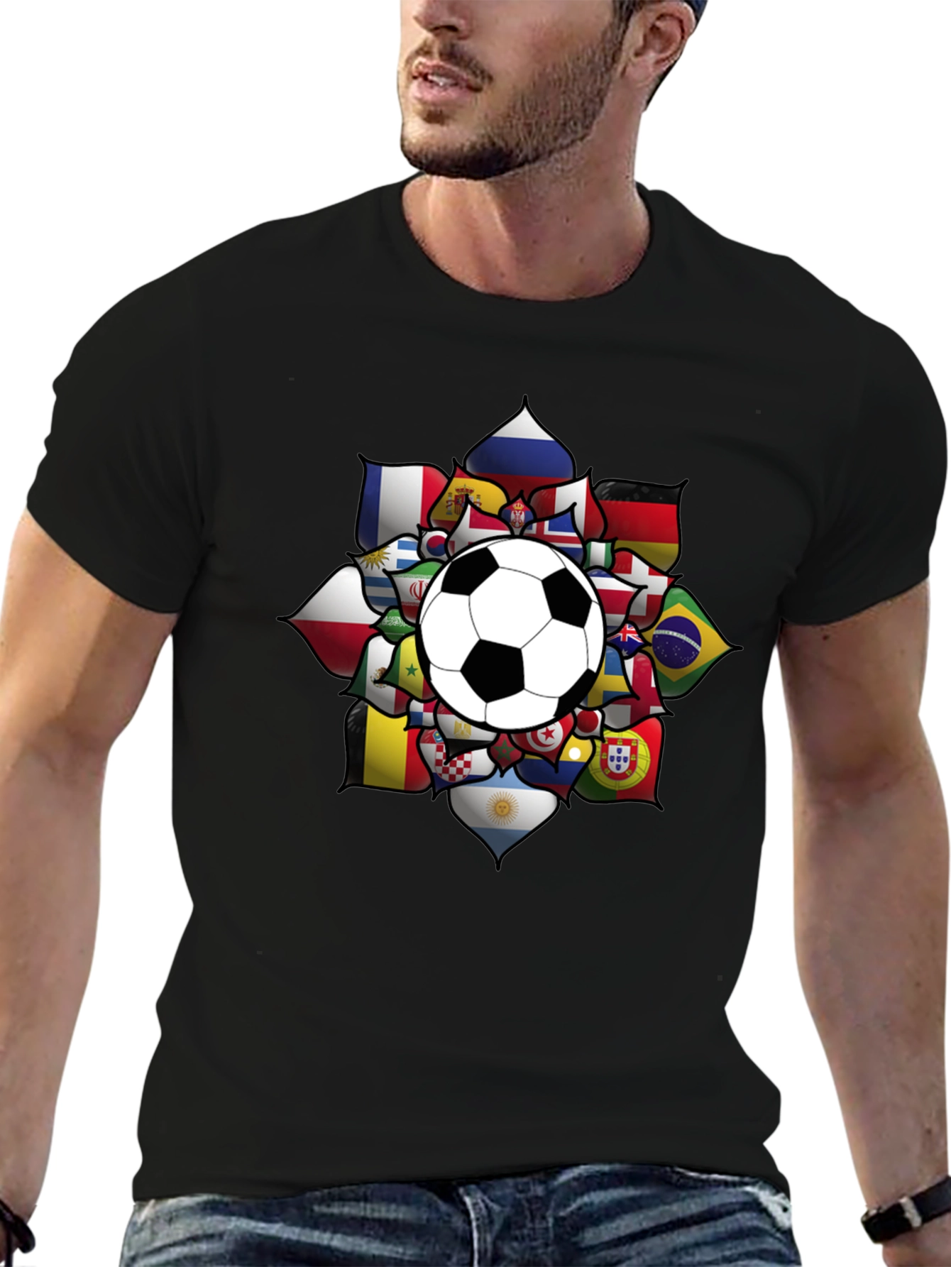 World Cup Soccer Ball Flags Graphic Tee - 6
