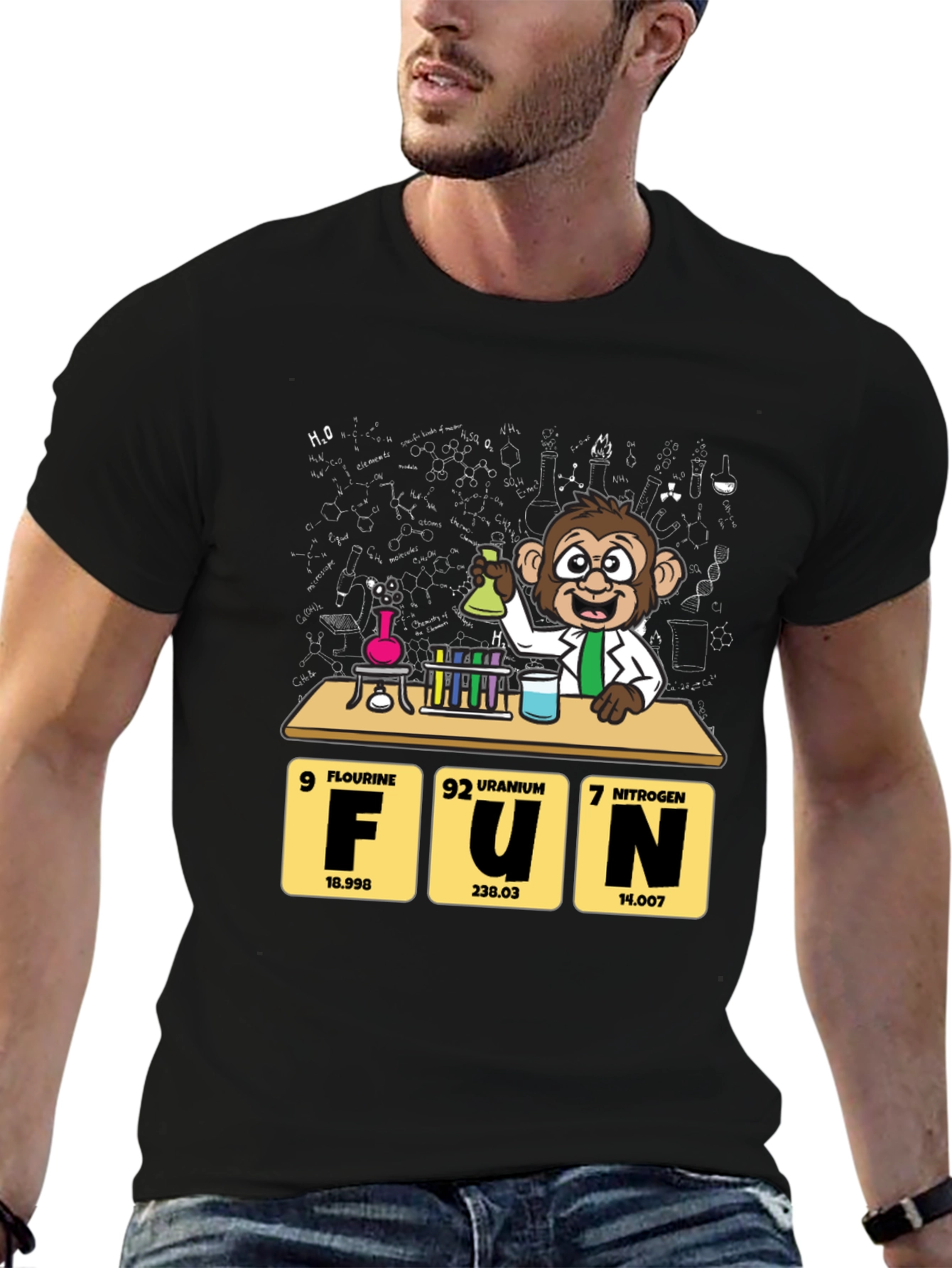 Black Science Monkey FUN T-Shirt view 6