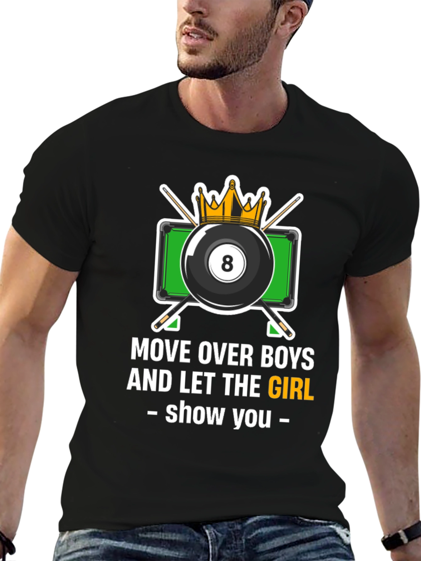 Black Billiards Girl T-Shirt - Move Over Boys view 6