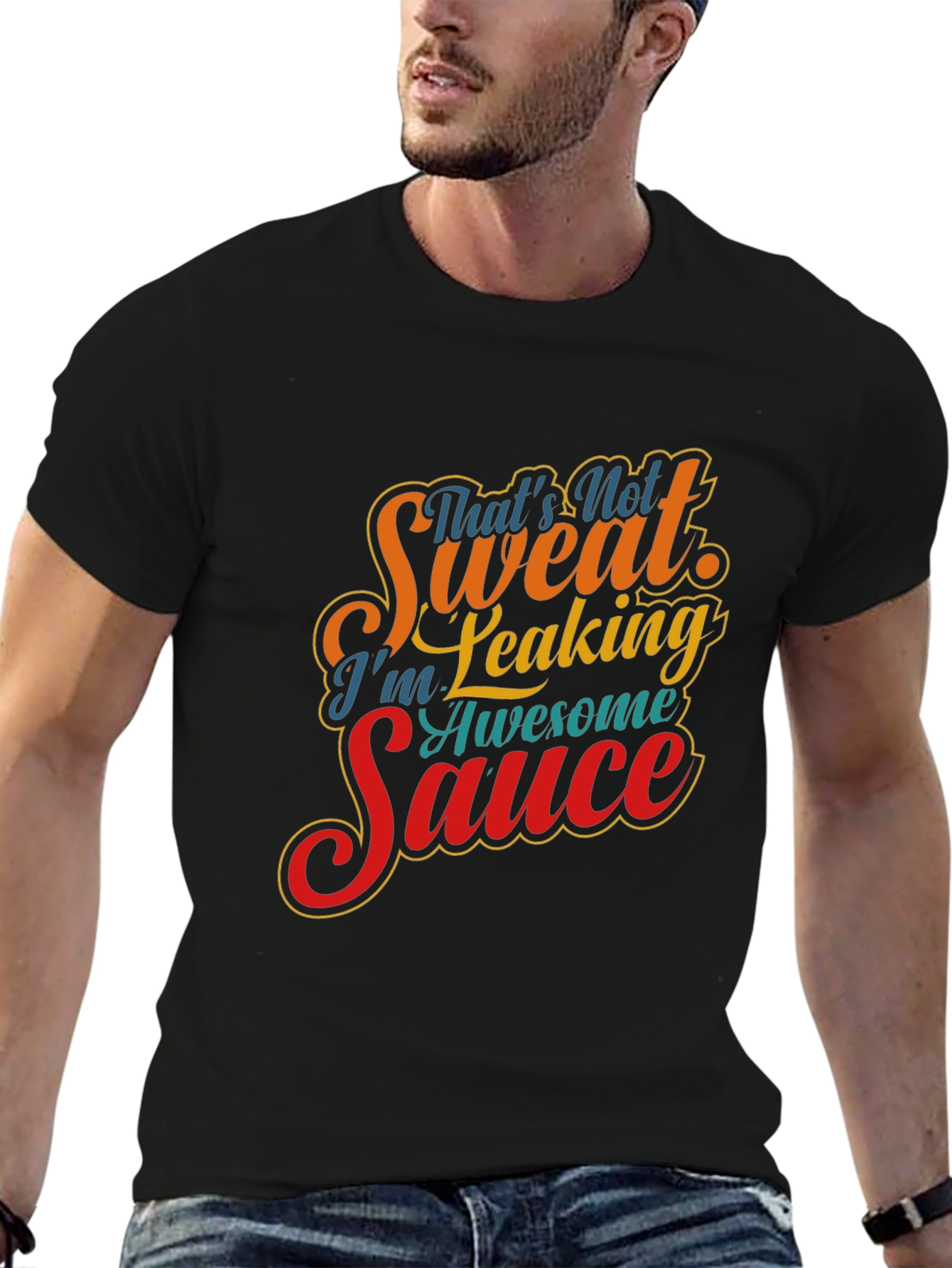 Black Awesome Sauce Graphic Tee - Funny Novelty Shirt view 6