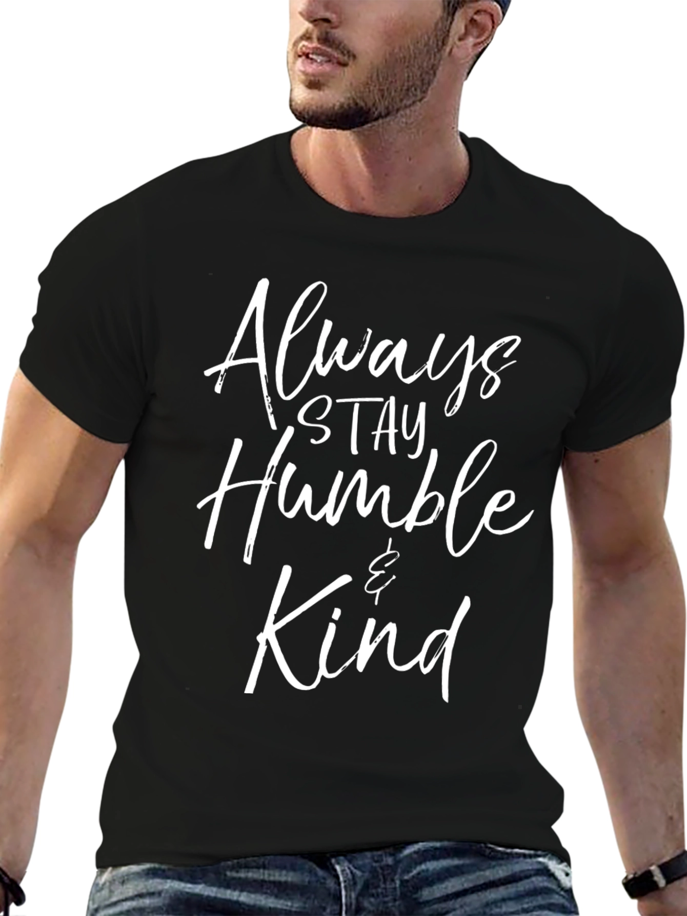 Black Always Stay Humble & Kind Graphic Tee view 6