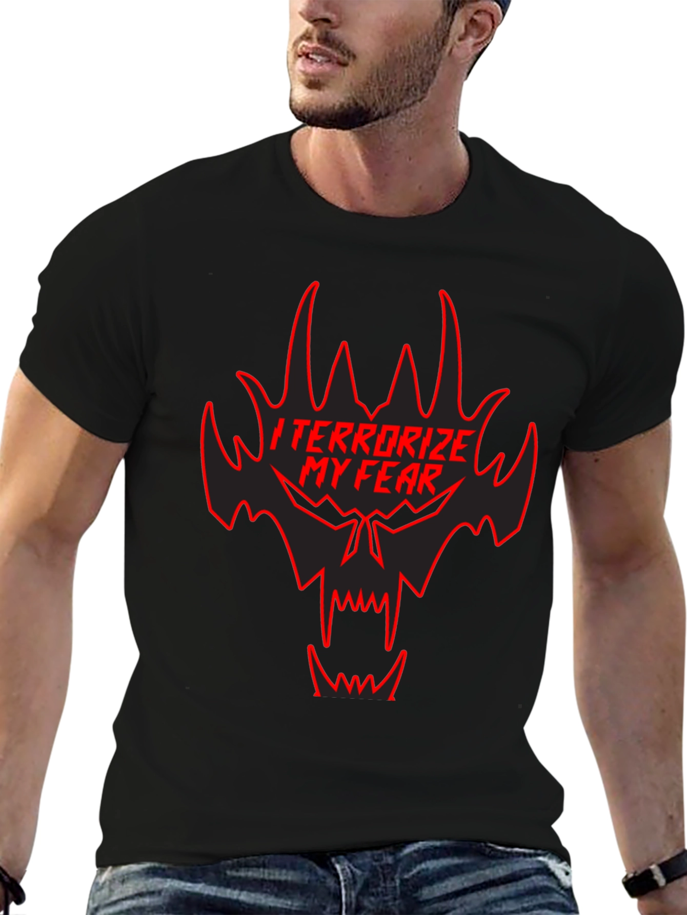 Black Terrorize My Fear Black Graphic Tee view 6