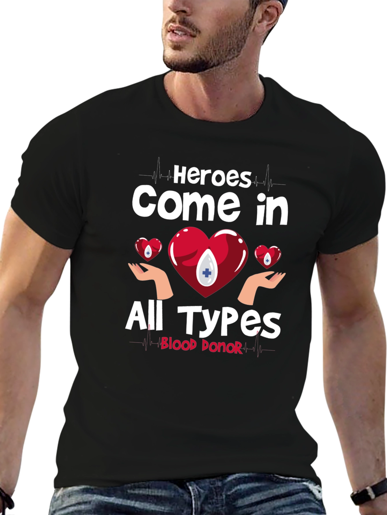 Black Heroes Come in All Types Blood Donor T-Shirt view 6