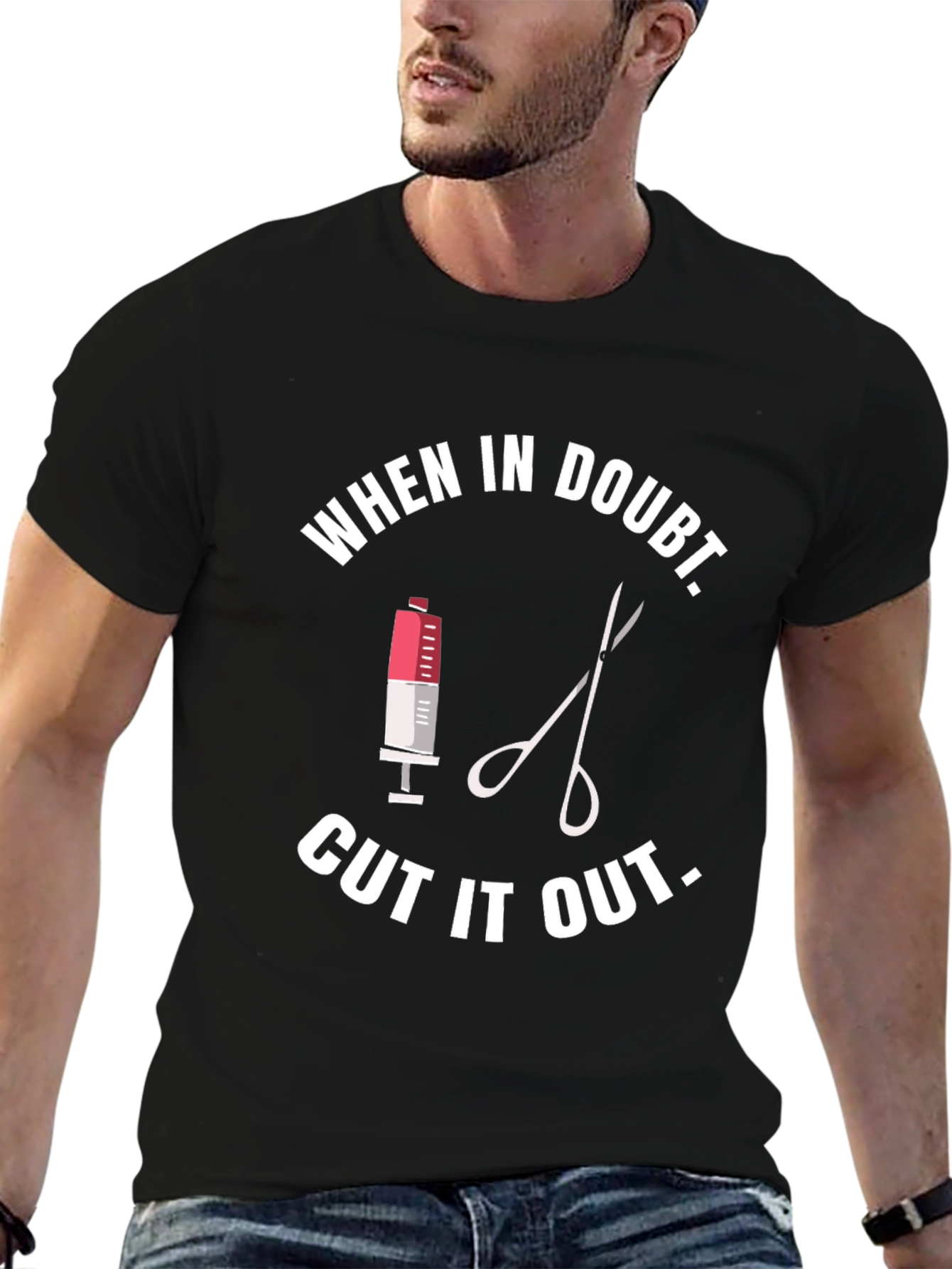 Black When In Doubt Cut It Out T-Shirt Funny Doctor Surgeon view 6