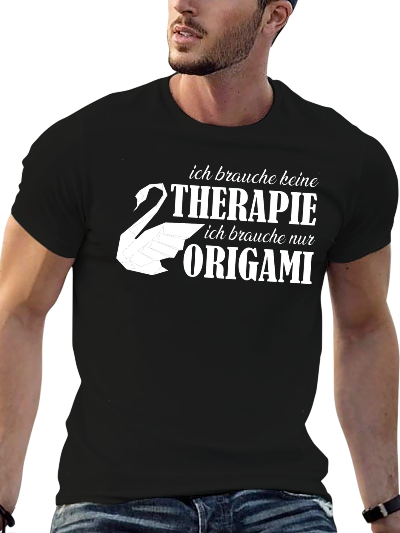 Black Origami Therapy Black T-Shirt view 6