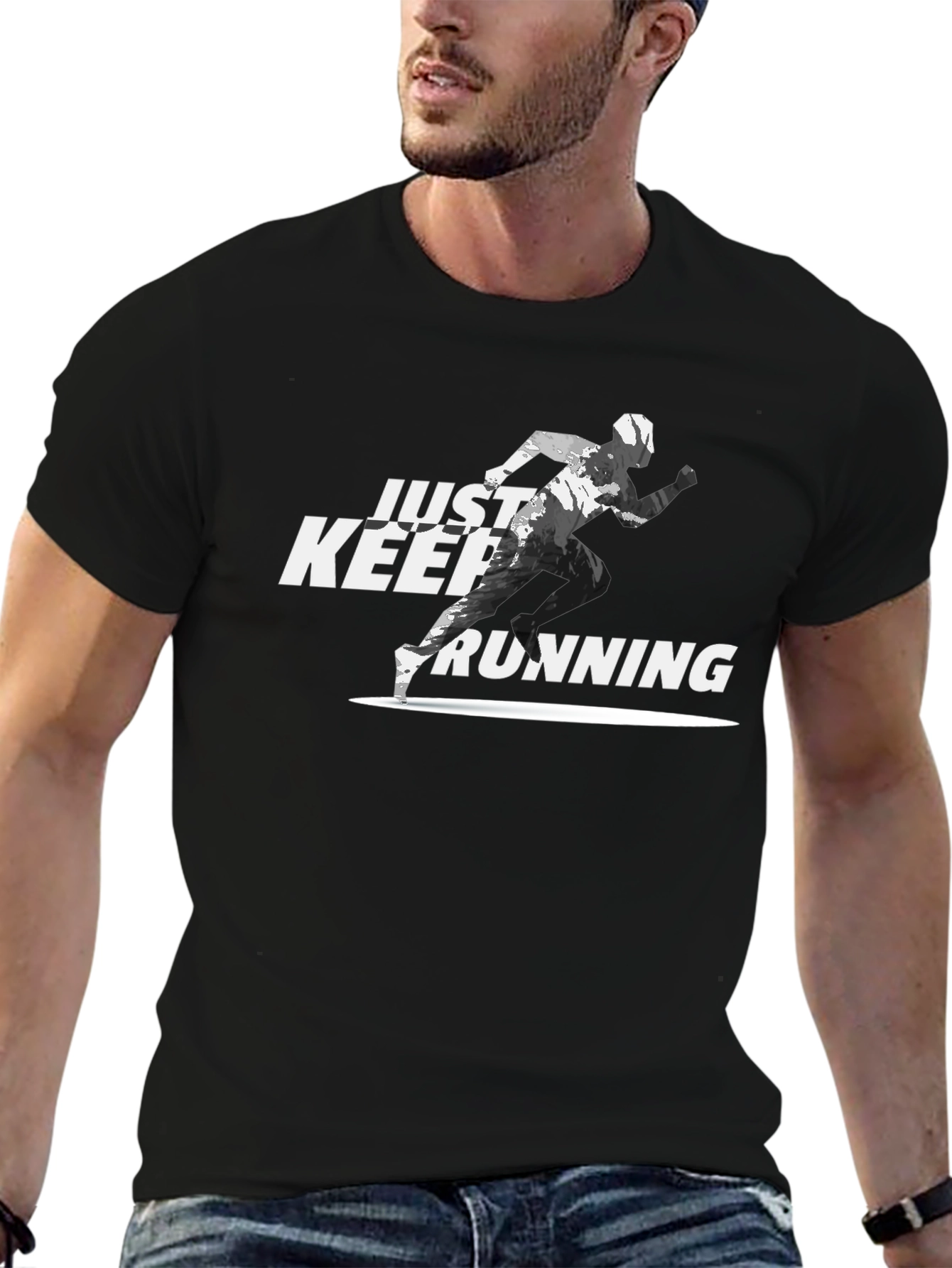 Just Keep Running Graphic Tee - Sport & Fitness Shirt - 6