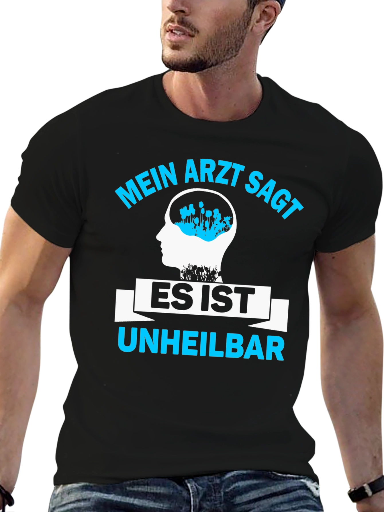 Black Mein Arzt Sagt Shirt - Incurable Fan T-Shirt view 6