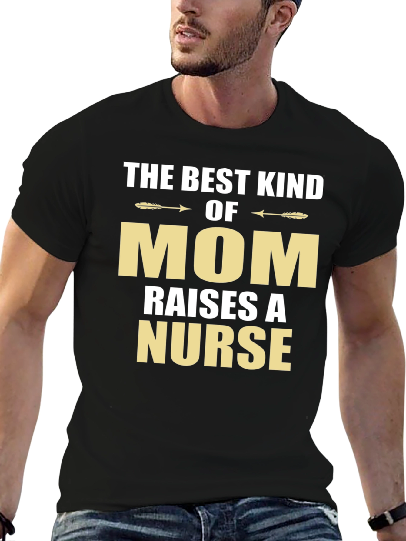 Black Best Kind of Mom Raises a Nurse T-Shirt view 6