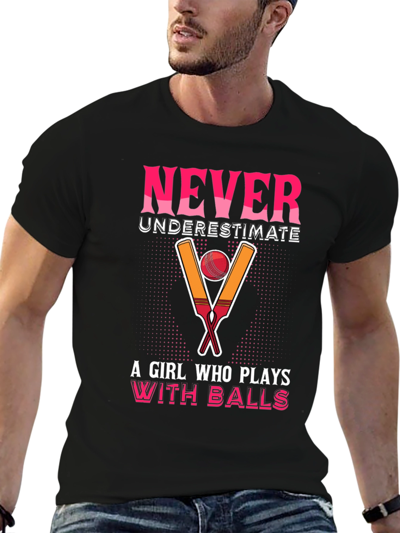 Black Never Underestimate A Girl Who Plays With Balls T-Shirt view 6
