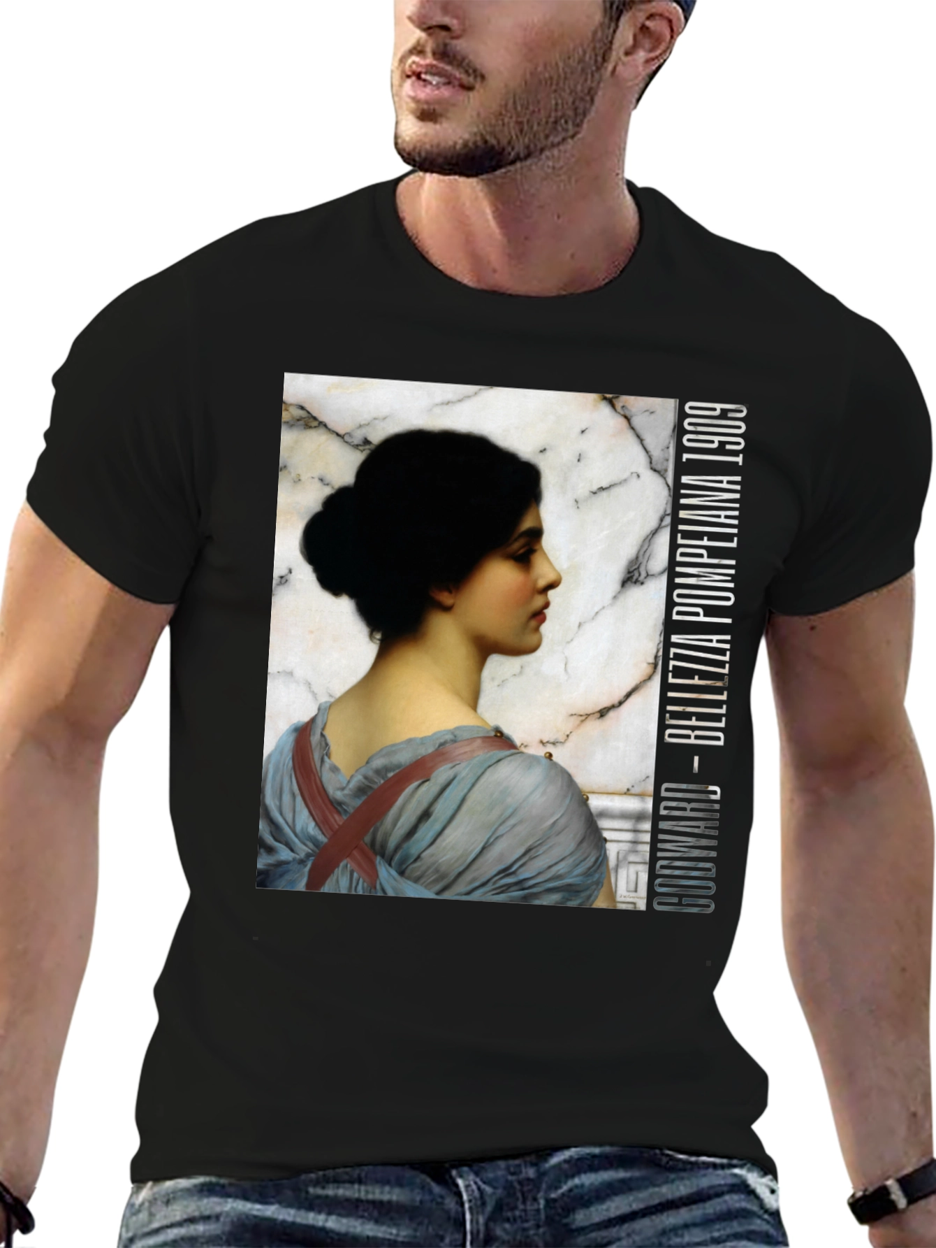 Black Godward Bellezza Pompeiana 1909 T-Shirt view 6