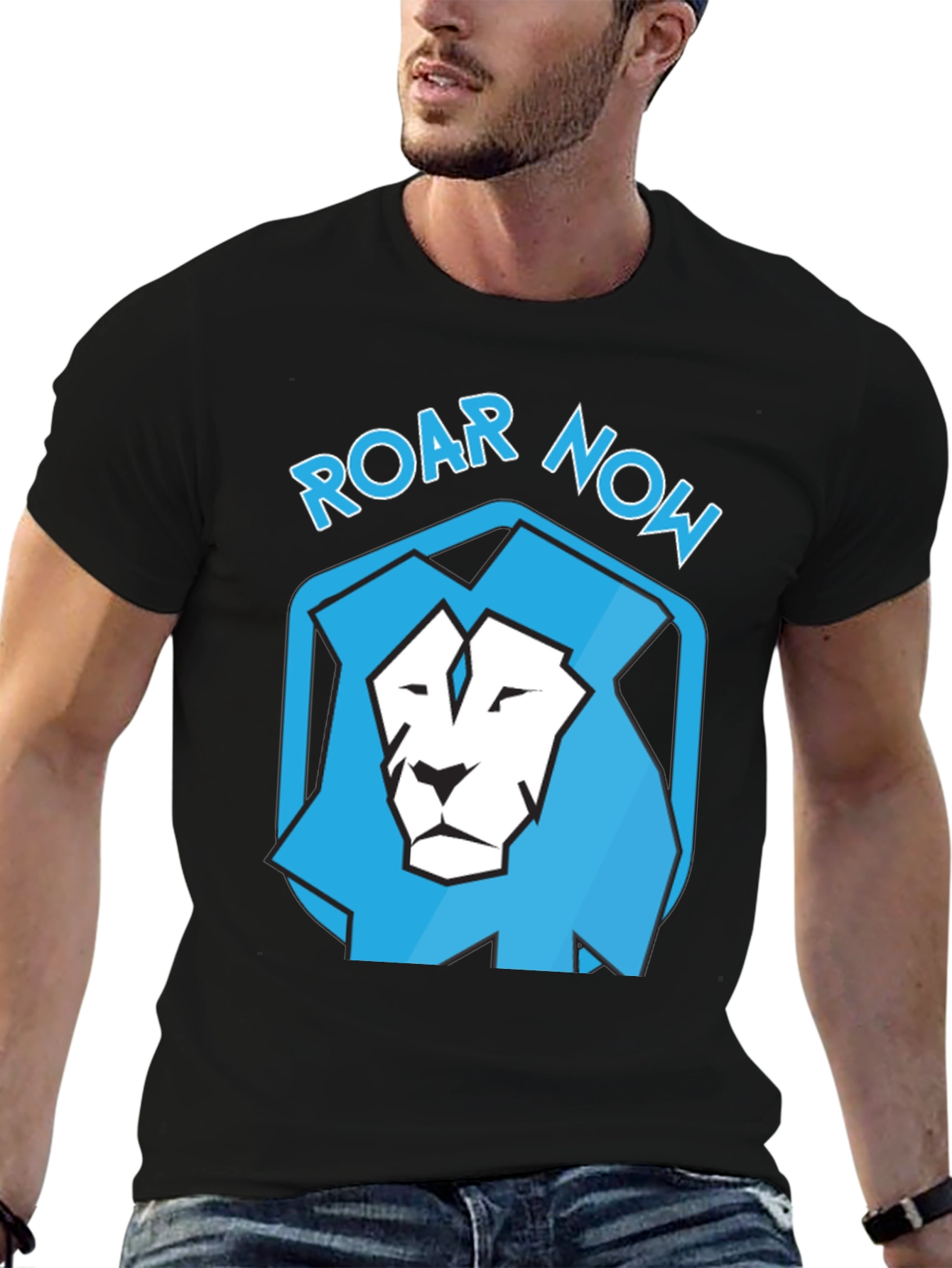 Black Roar Now Graphic Tee - Lion Design view 6