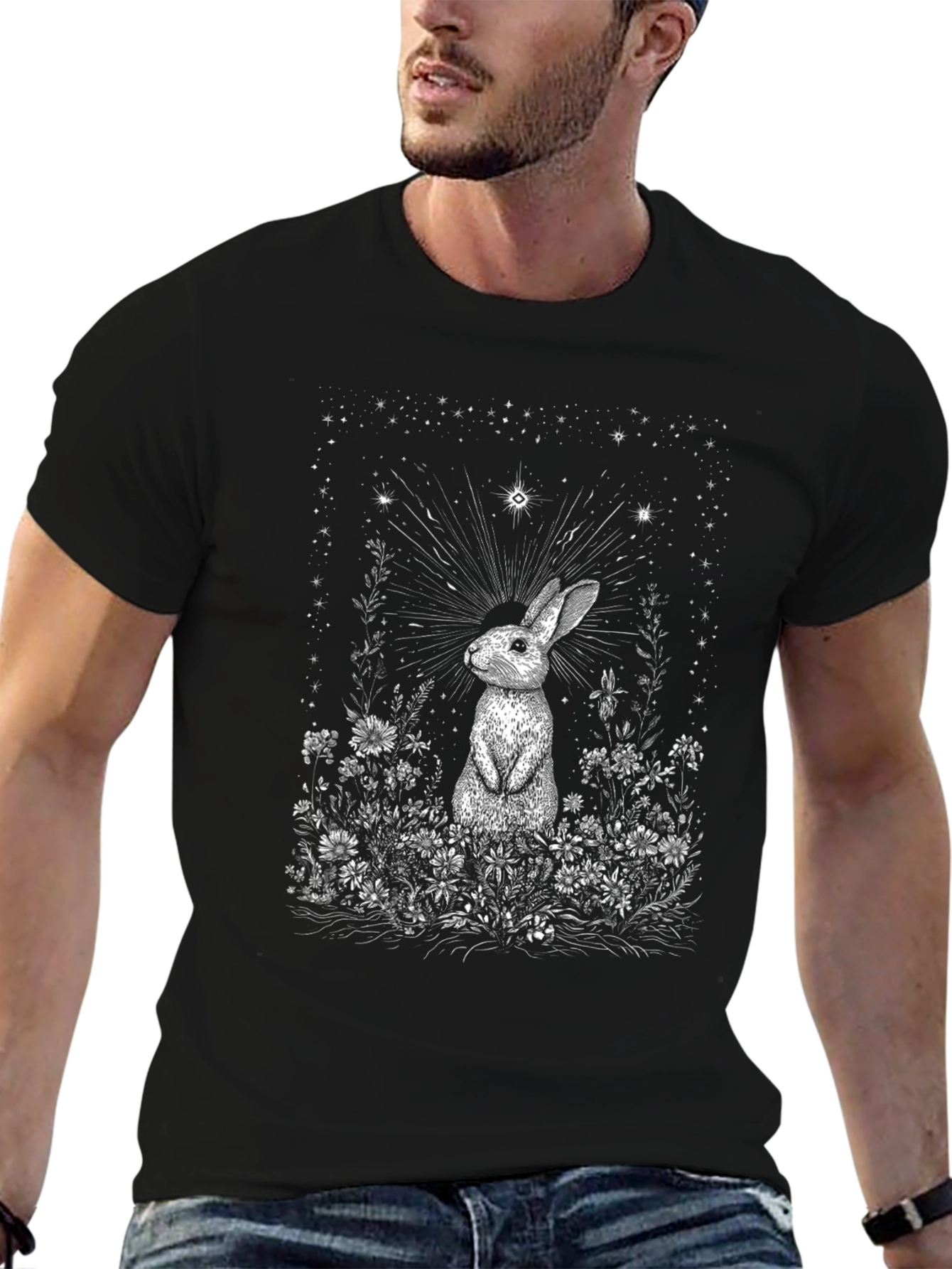 Black Rabbit in Starlight Black Graphic Tee view 6