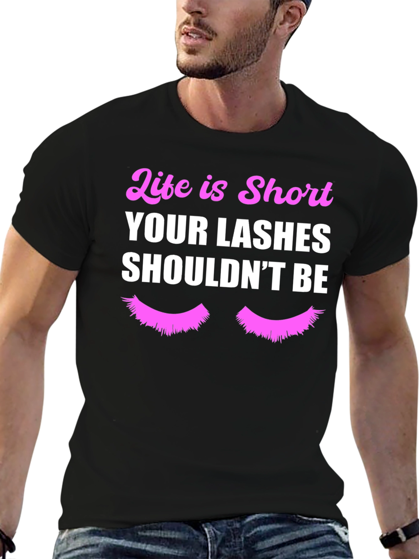 Black Life is Short Lashes T-Shirt view 6