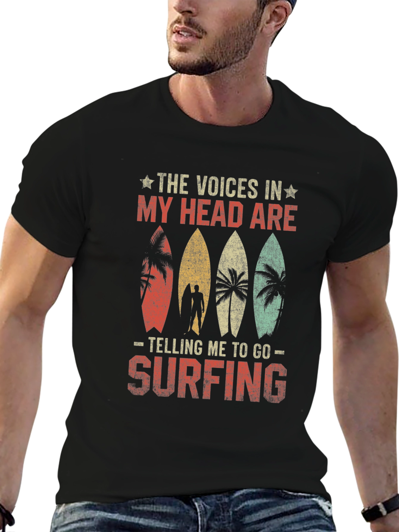 Black Surf's Up Tee - The Voices In My Head T-Shirt view 6