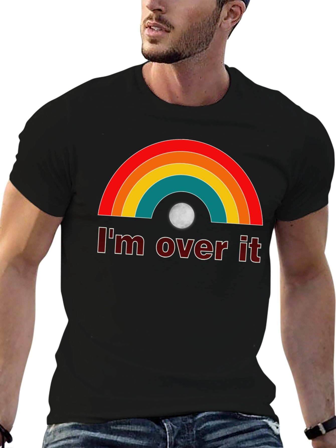 Black I'm Over It Rainbow Tee view 6