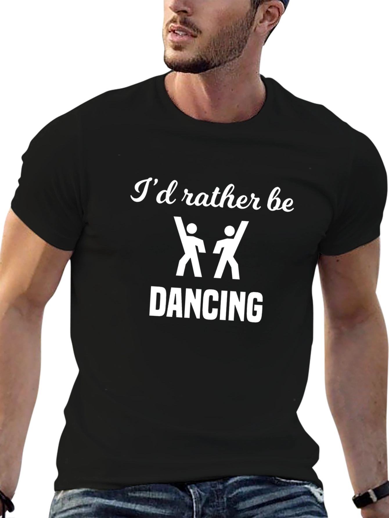 Black I'd Rather Be Dancing T-Shirt, Black view 6