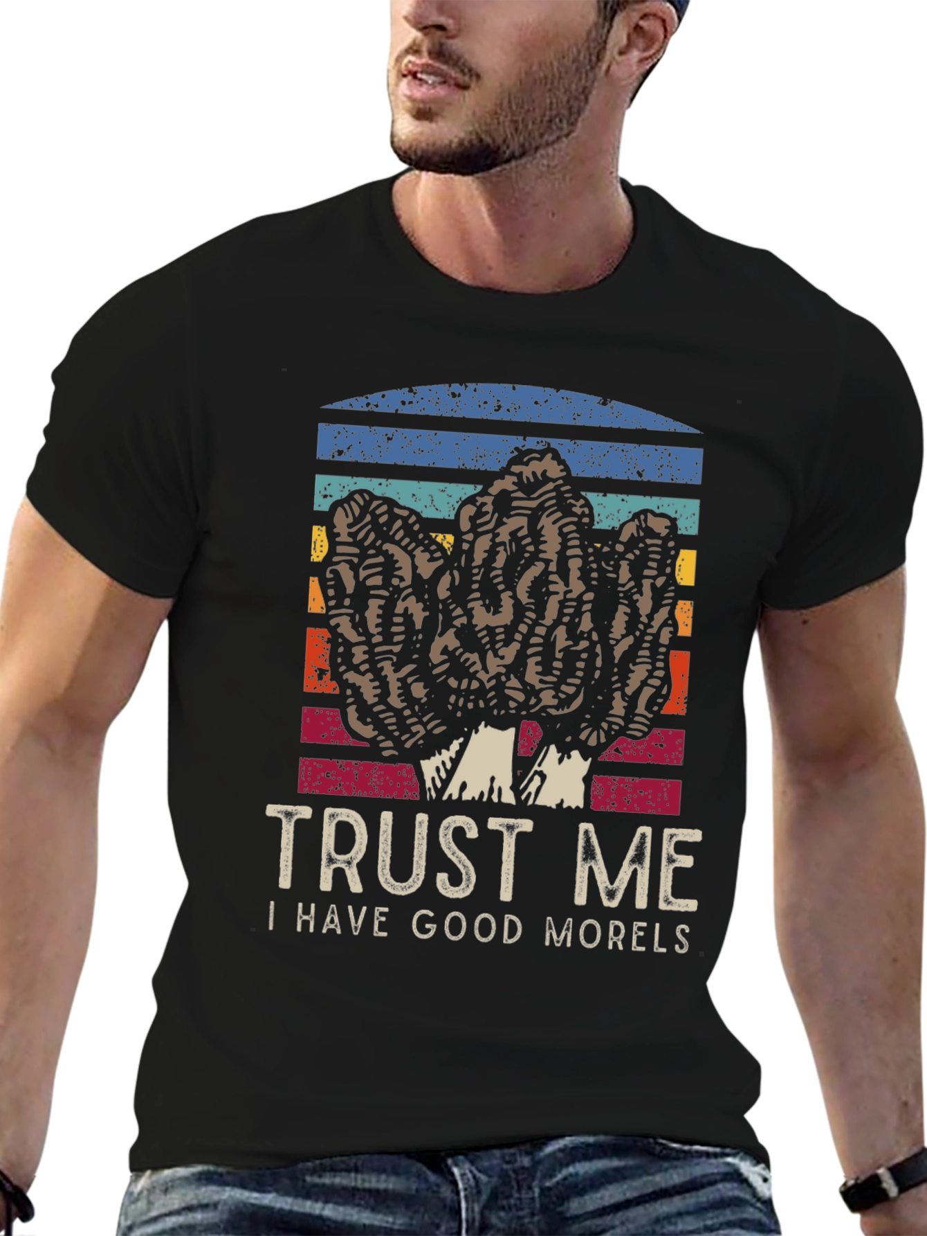 Black Trust Me I Have Good Morels T-Shirt view 6