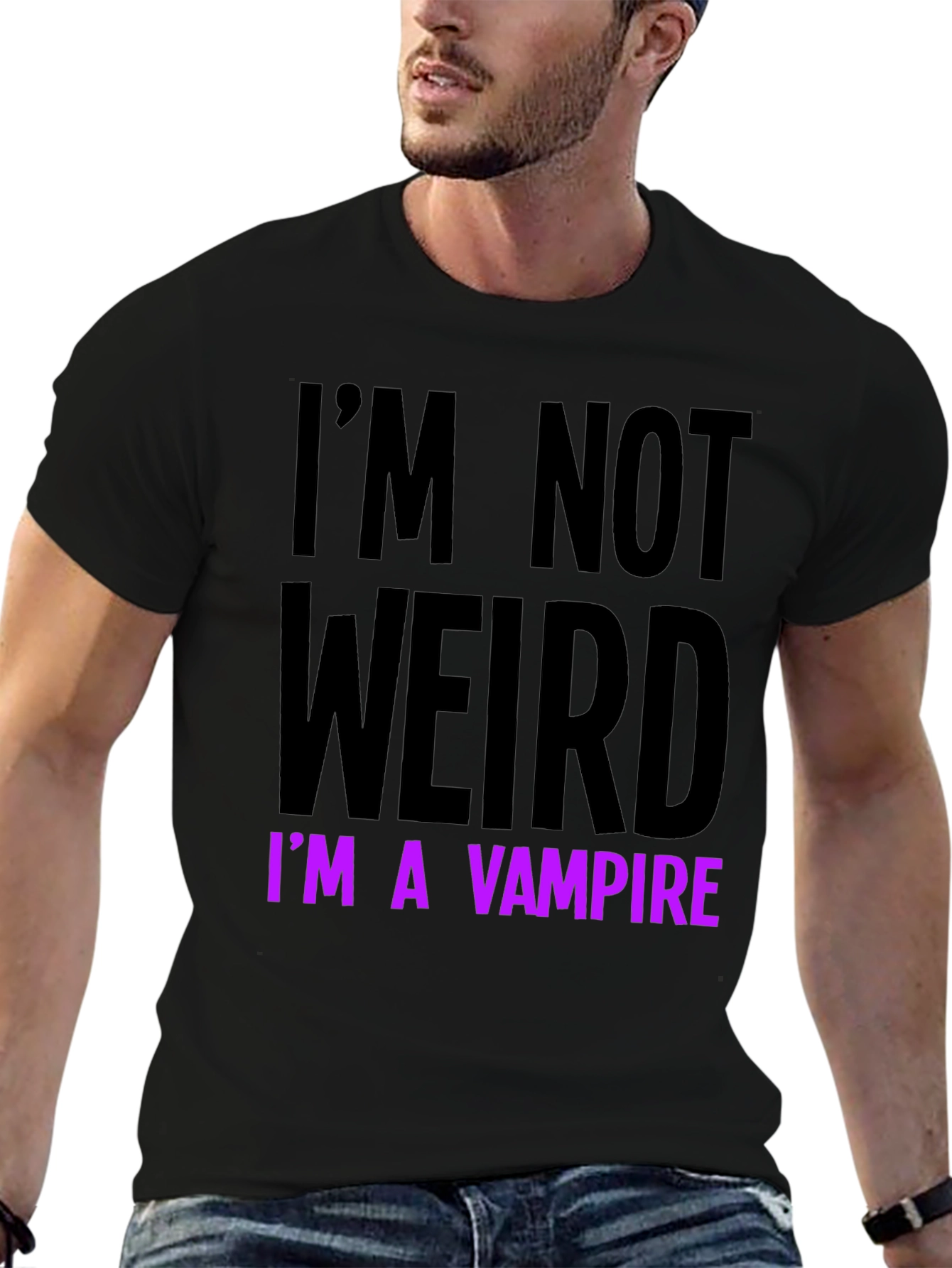 Black I'm Not Weird I'm A Vampire T-Shirt view 6