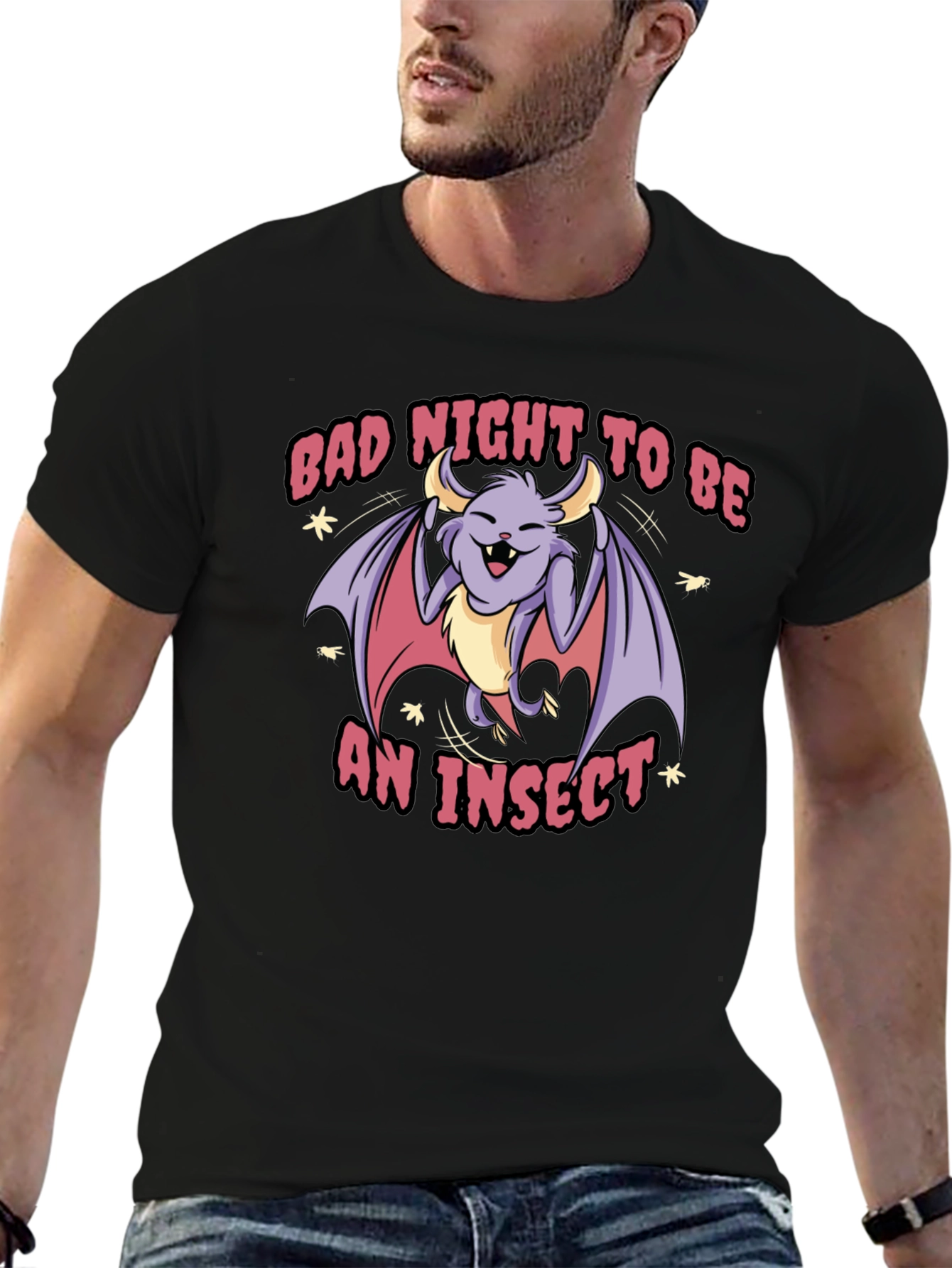 Black Bad Night To Be An Insect T-Shirt view 6