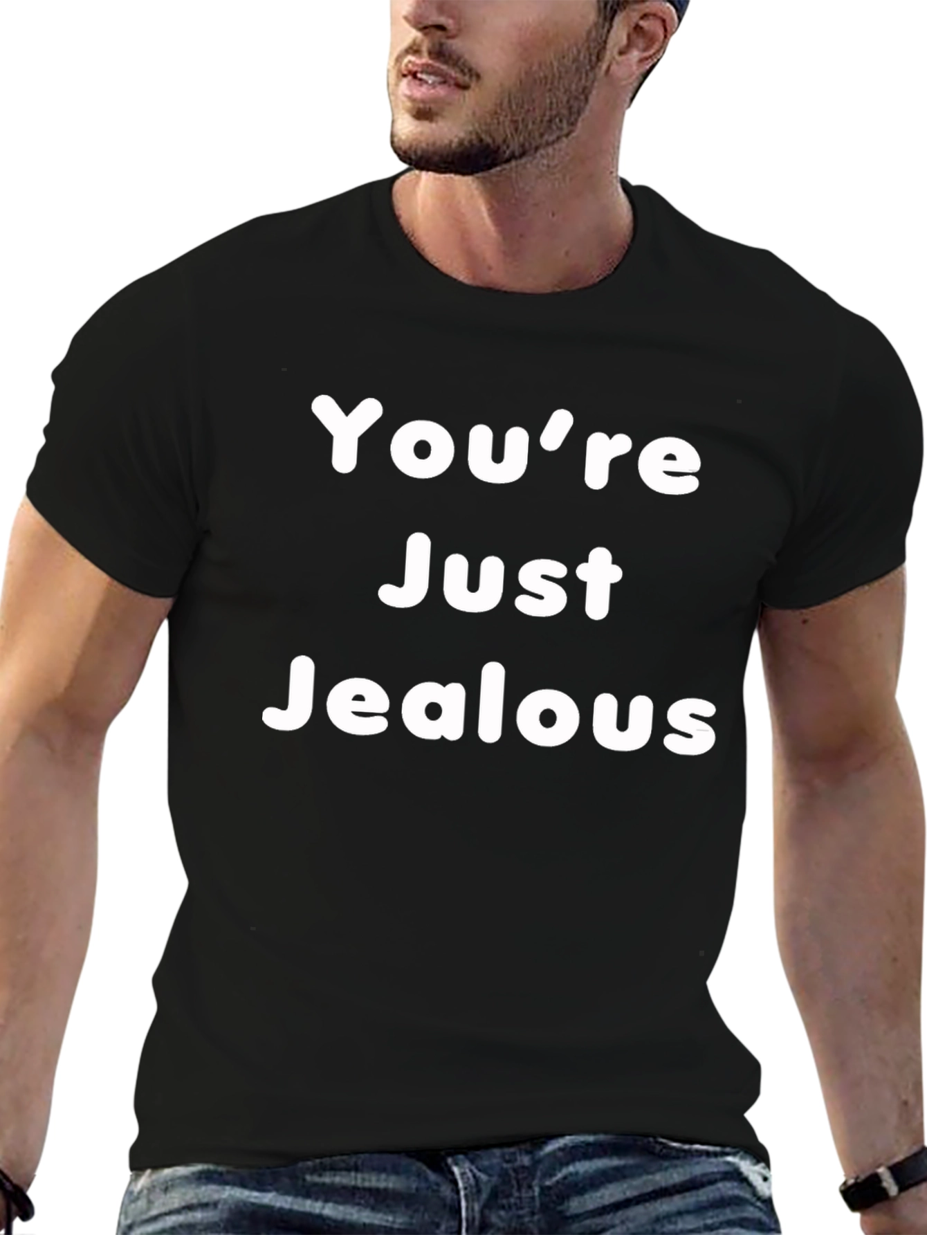 Black You're Just Jealous Black T-Shirt view 6