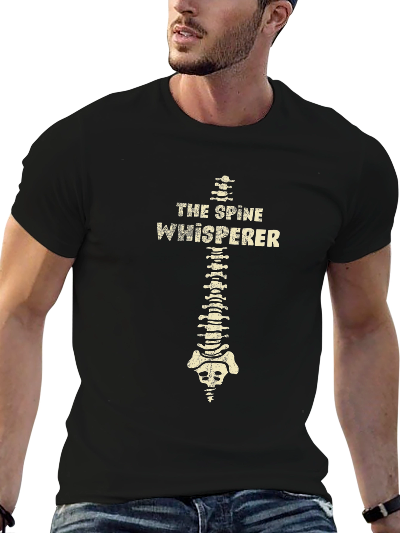 Black The Spine Whisperer Graphic Tee - Chiropractor Humor view 6