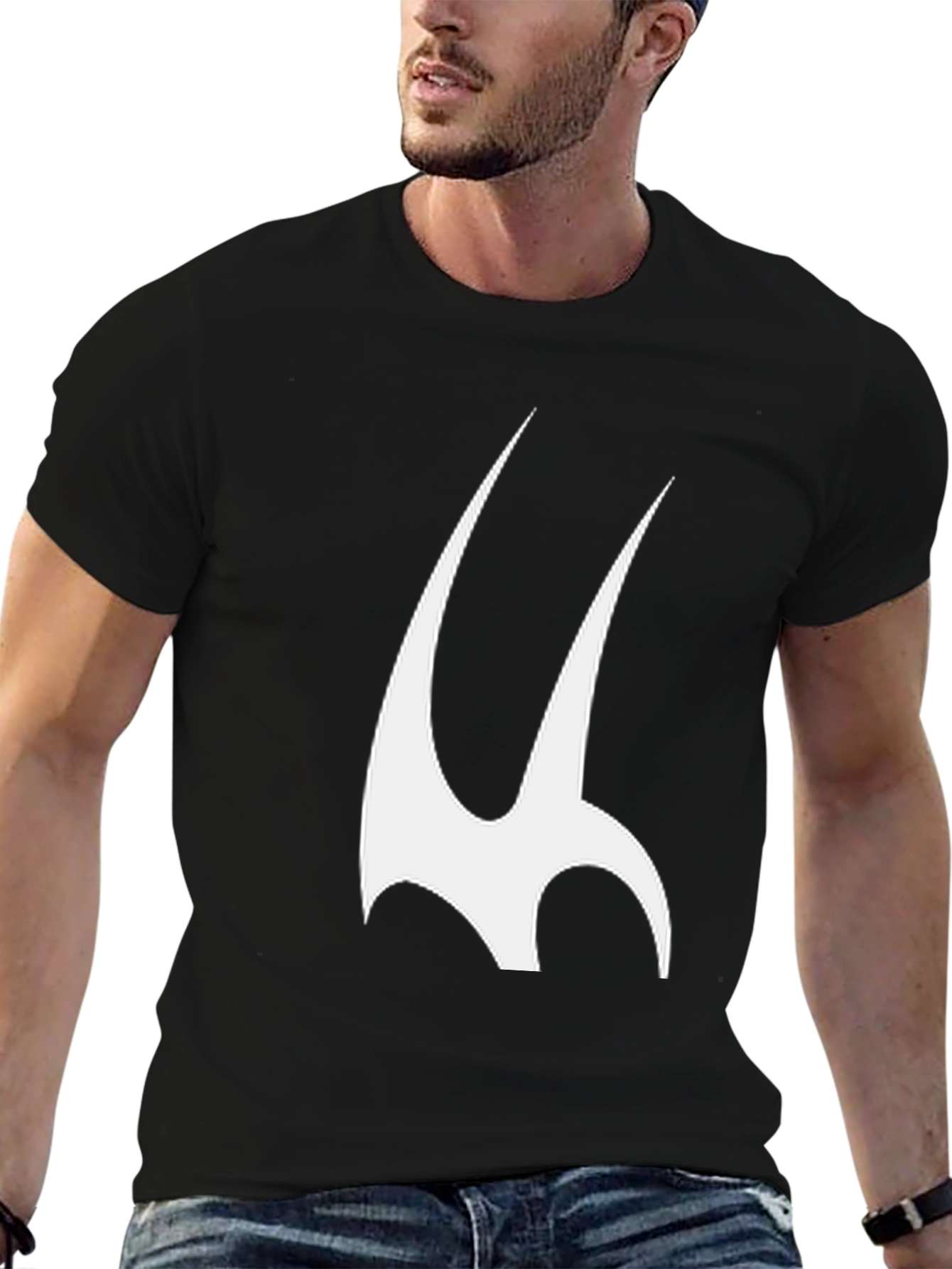 Black Abstract Graphic Print T-Shirt - Black view 6