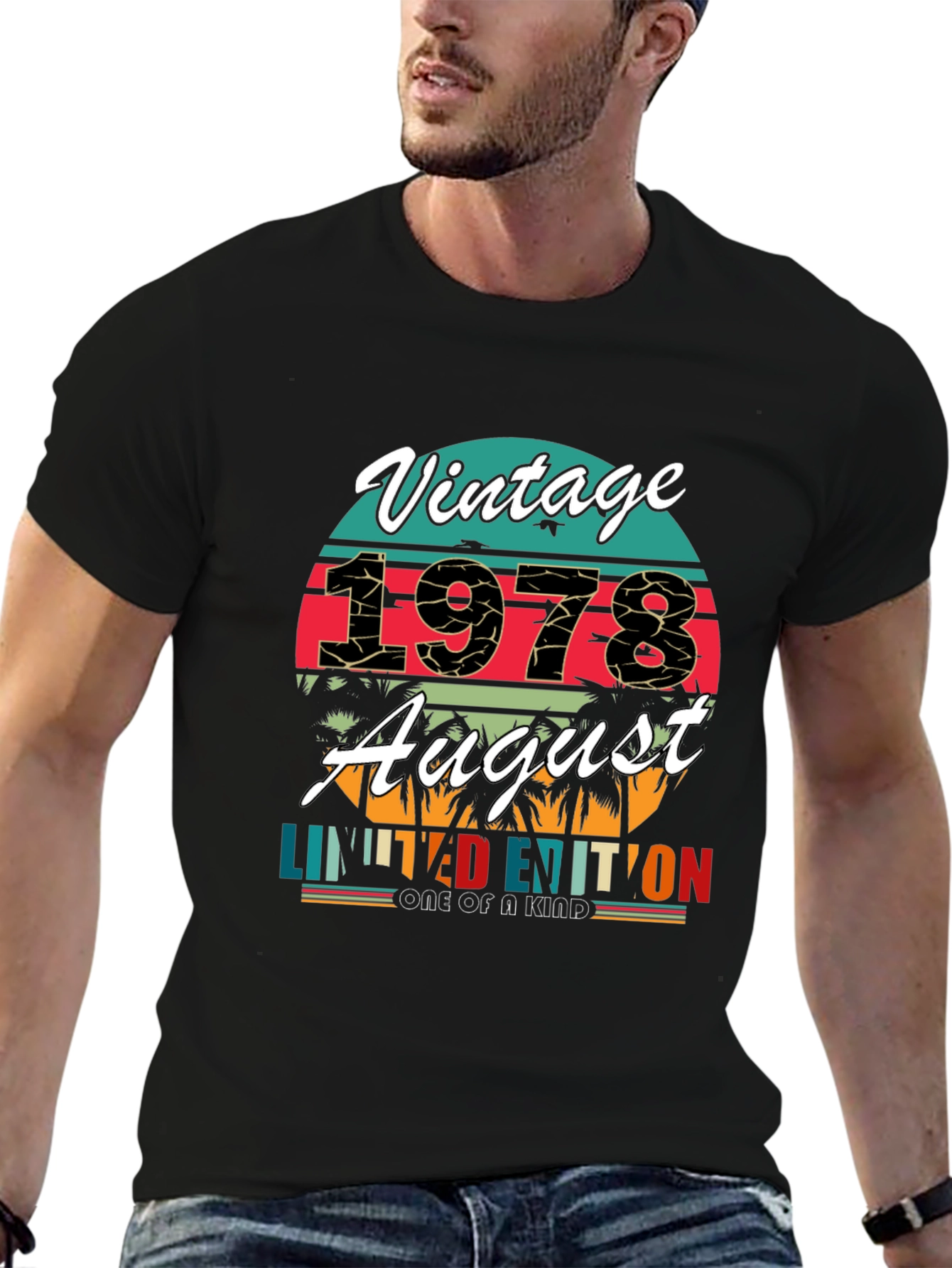 Black Vintage 1978 August Limited Edition T-Shirt view 6
