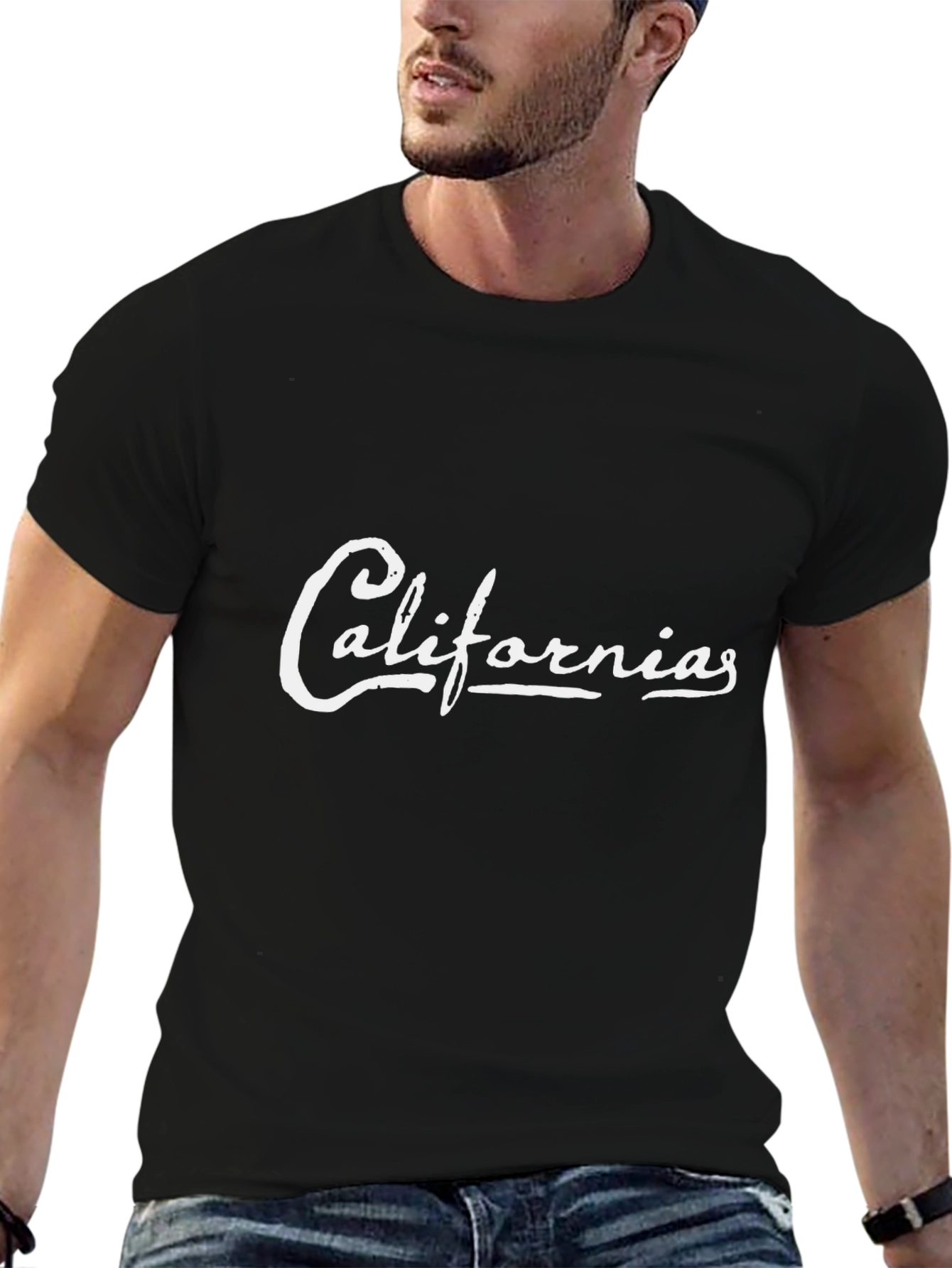 Black California Script Black T-Shirt view 6