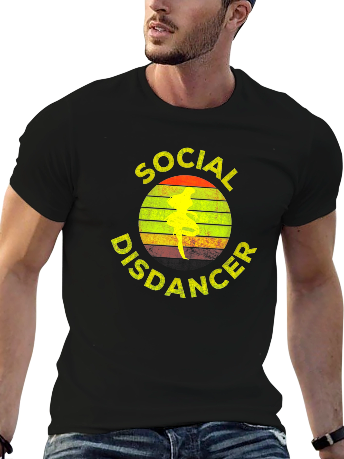 Black Social Disdancer T-Shirt - Dance with Distance! view 6
