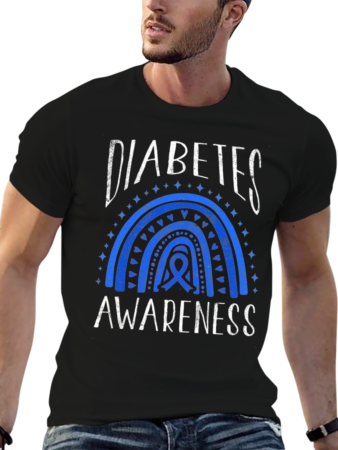 Black Diabetes Awareness Graphic T-Shirt view 6