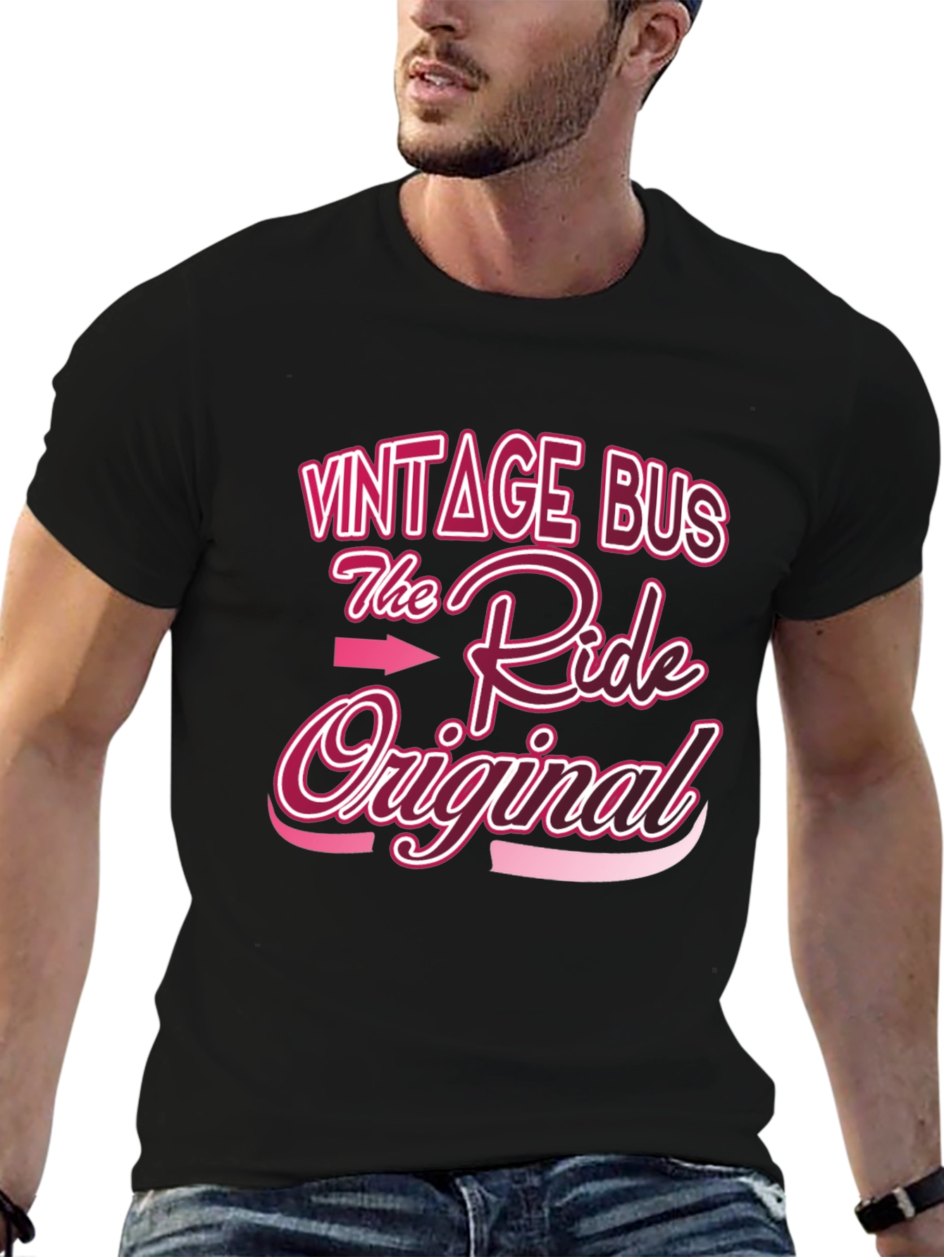 Black Vintage Bus T-Shirt - The Ride Original view 6