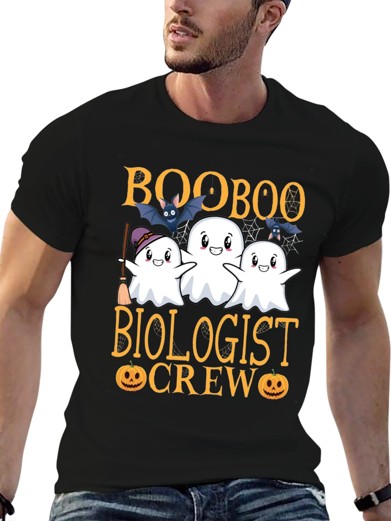Black Booboo Biologist Crew Halloween T-Shirt view 6
