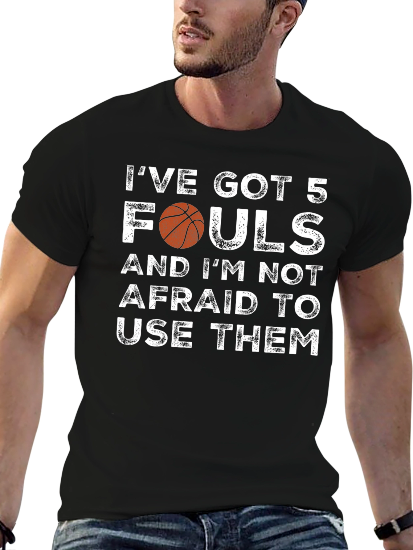 Black Basketball Fouls Graphic T-Shirt view 6