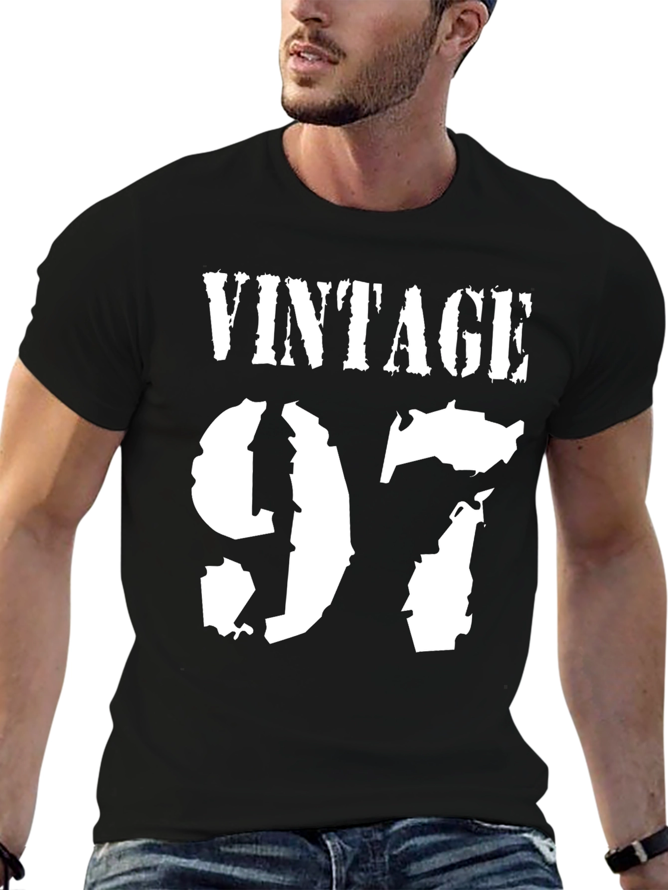 Black Vintage 97 Black T-Shirt view 6