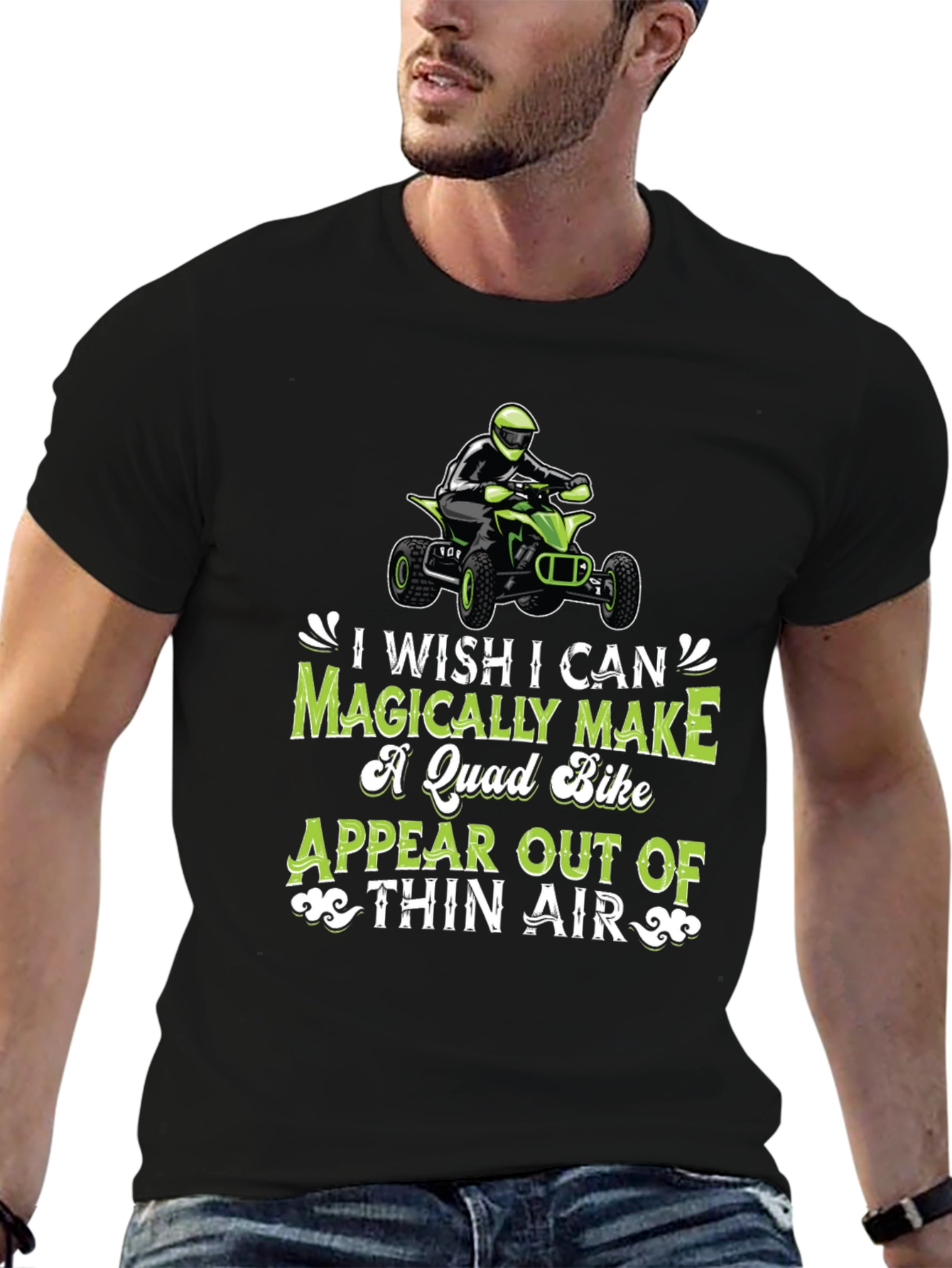 Black Magically Make Quad Bike T-Shirt - ATV Rider view 6