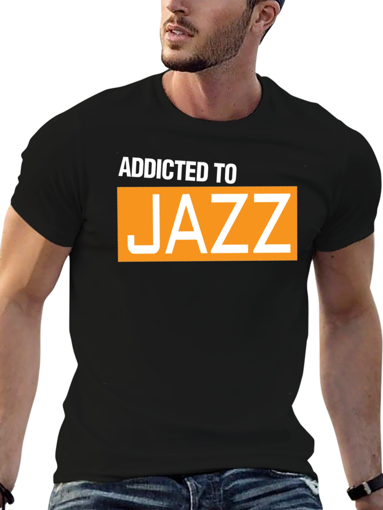 Black Addicted To Jazz Graphic T-Shirt view 6