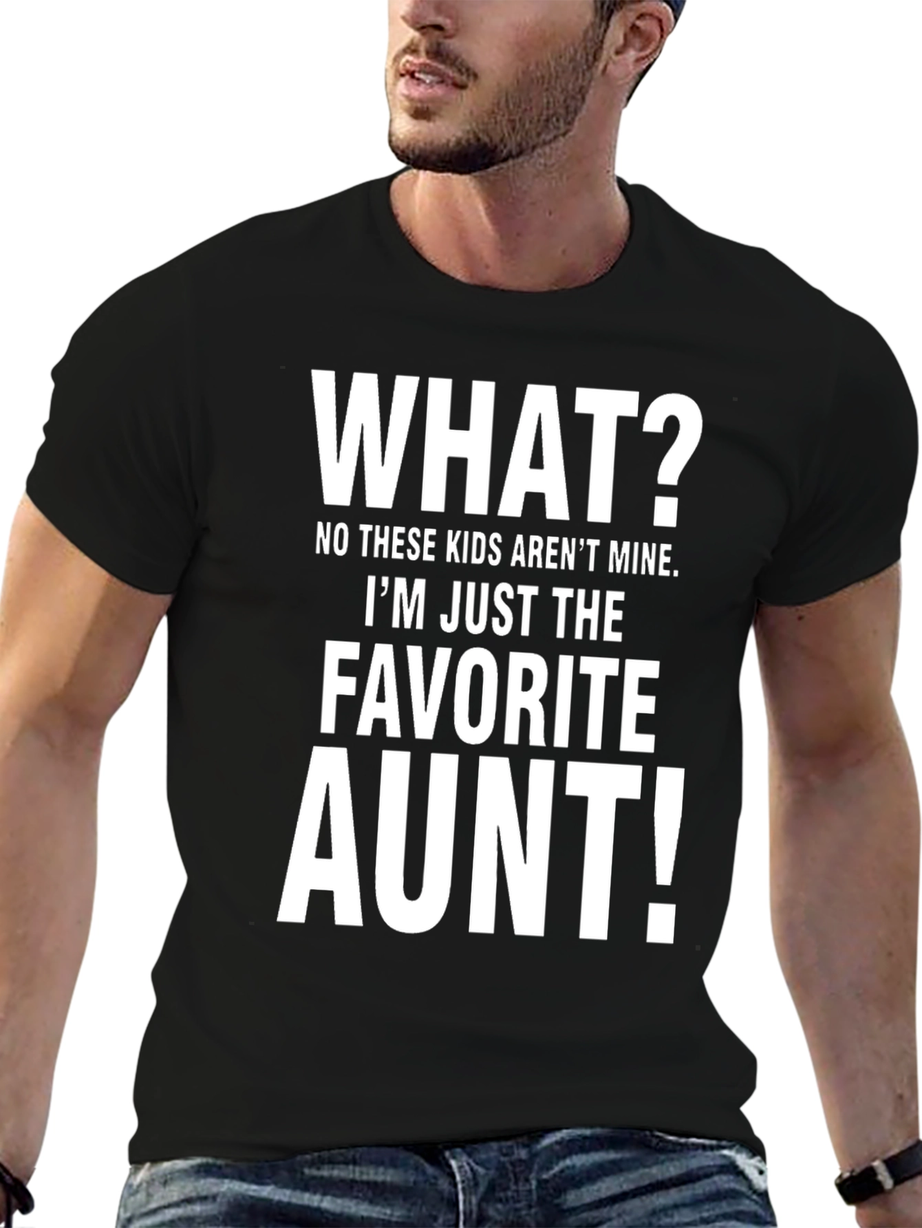 Black Favorite Aunt T-Shirt - Funny Auntie Tee view 6