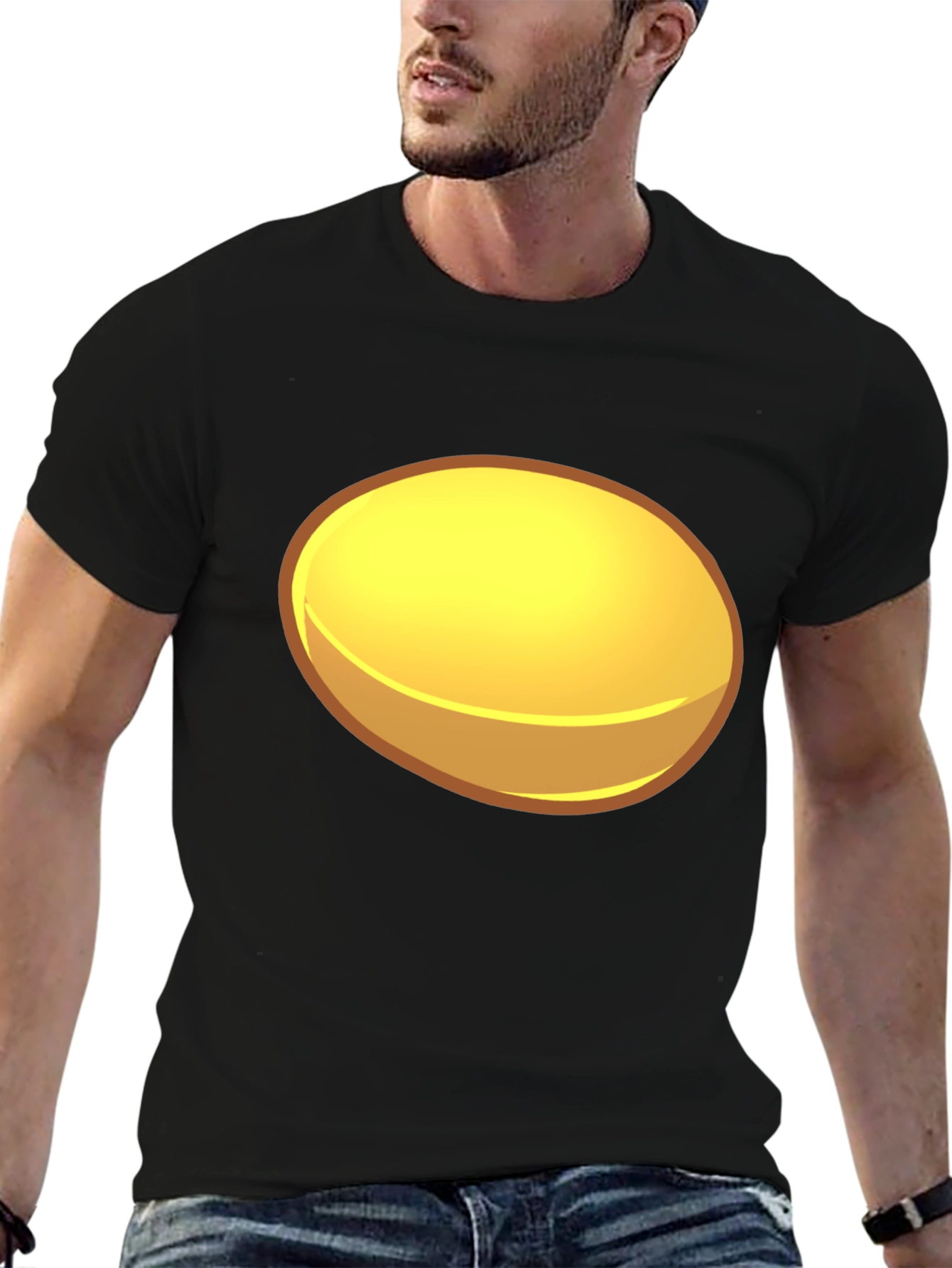 Black Shiny Oval Graphic Tee - Bold & Unique Design view 6