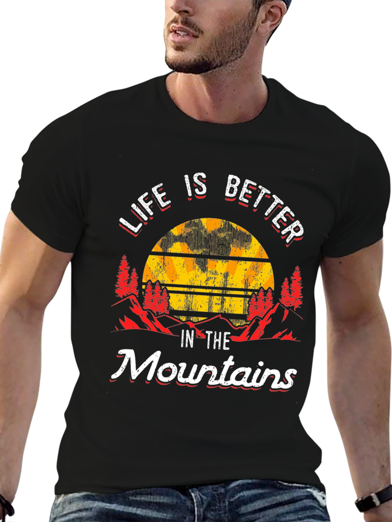 Black Life is Better in the Mountains Graphic Tee view 6