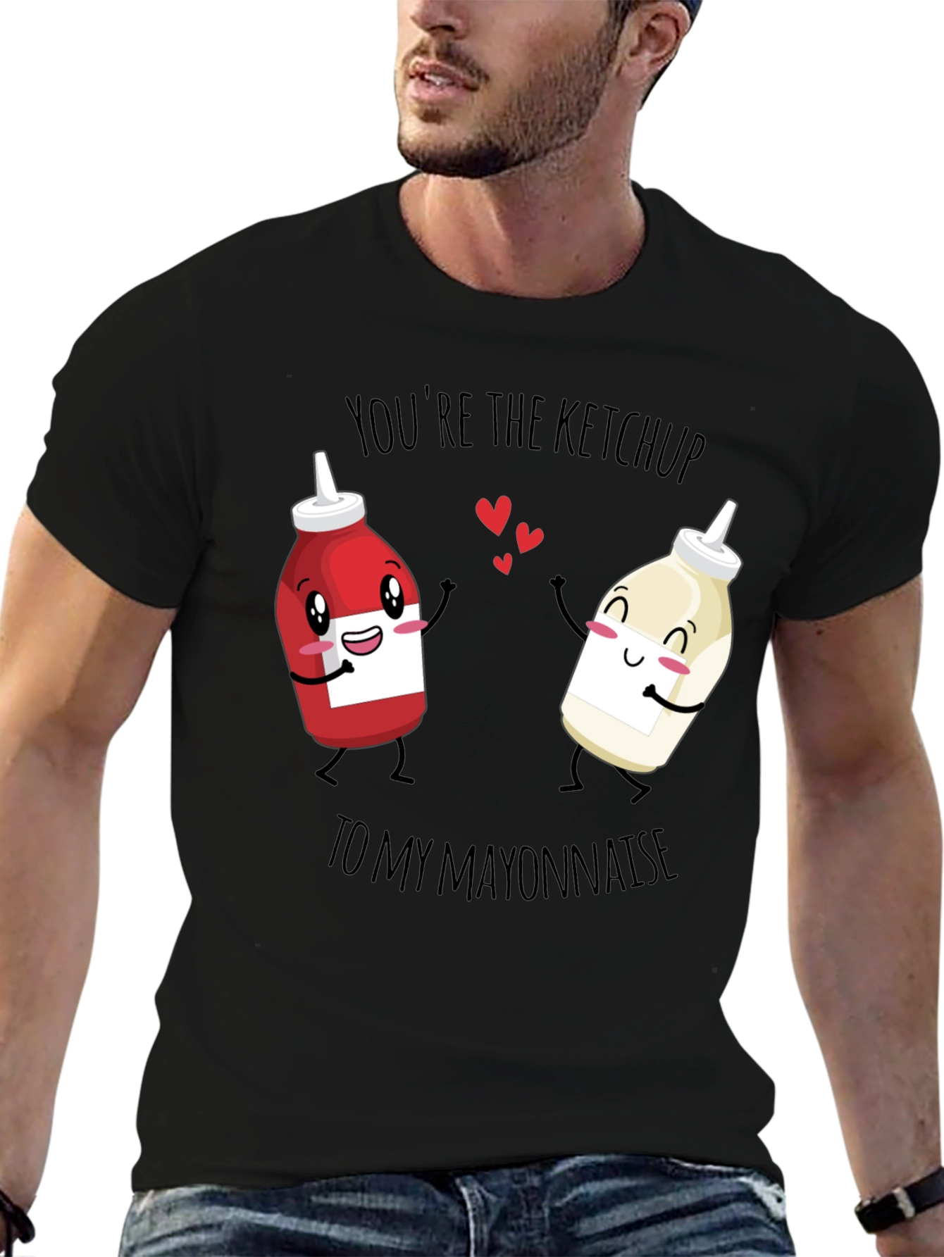 Black Ketchup to My Mayonnaise Graphic Tee - Cute Couples Shirt view 6