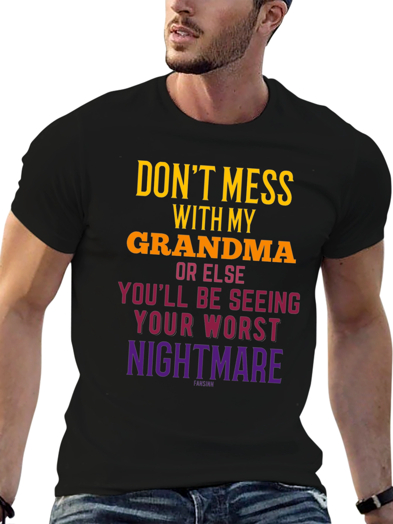 Black Don't Mess With Grandma T-Shirt view 6