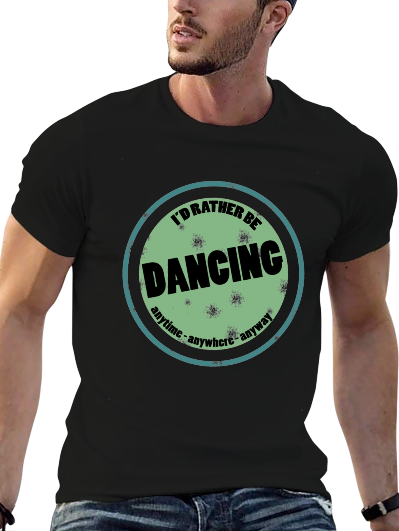 Black I'd Rather Be Dancing T-Shirt - Black view 6