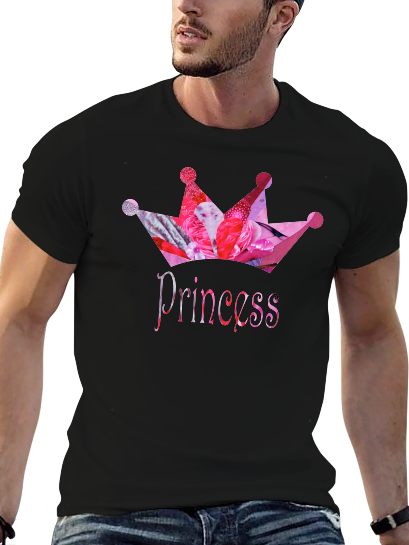 Black Princess Crown Graphic Tee - Stylish Black T-Shirt view 6