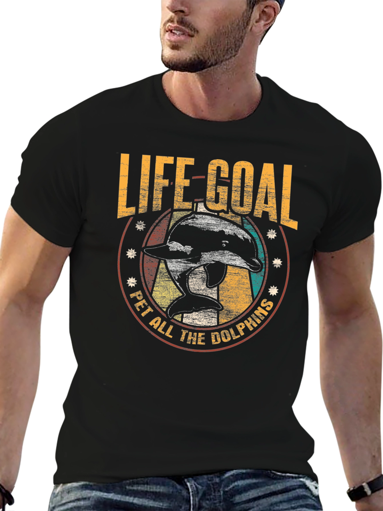 Black Life Goal Pet All The Dolphins T-Shirt view 6